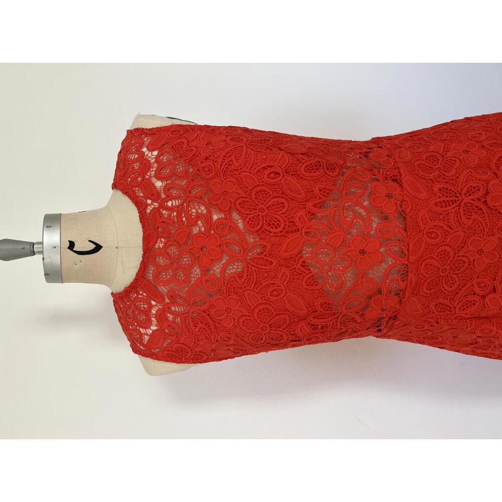 Anthropologie x Hutch - Sleeveless Orange Lace Knee-Length Dress, Size 8, NWT - Picture 4 of 11